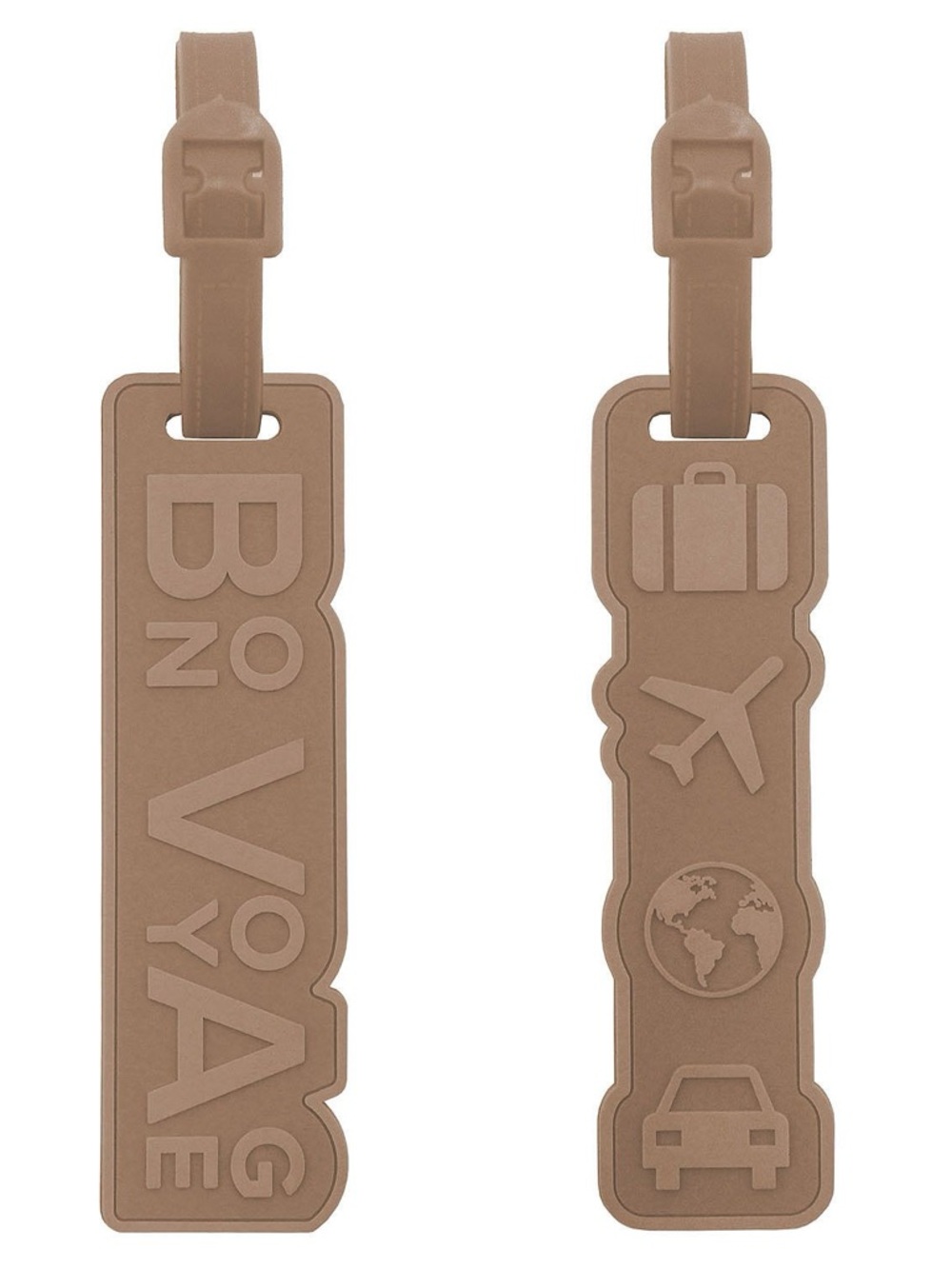 Tan Silicone Luggage Tag Duo mine by mytagalongs 🤎 NWT